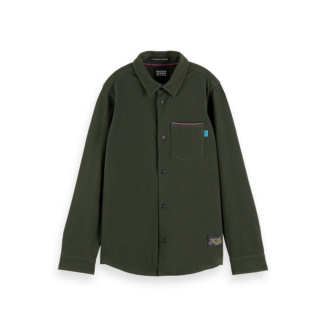 Scotch Shrunk Forest Pique Button Down Shirt