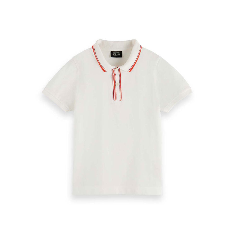 Scotch Shrunk White Detailed Collar Polo