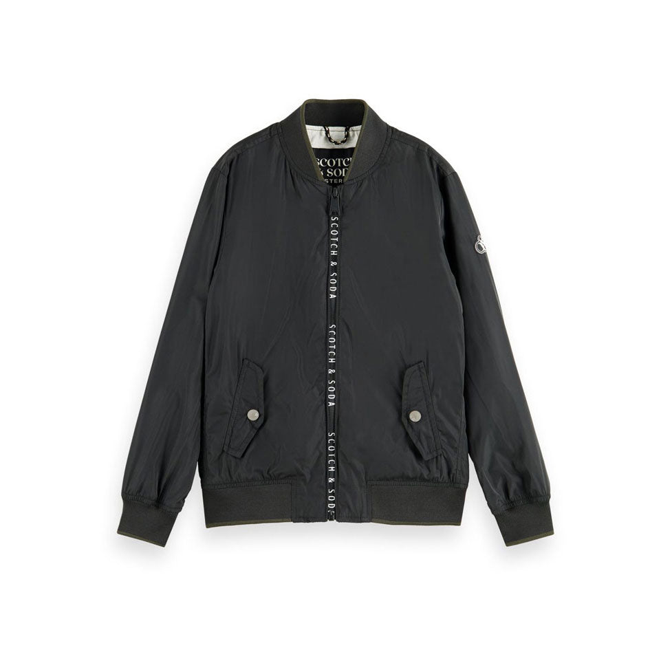 Scotch Shrunk Black Water Repellent Bomber Jacket
