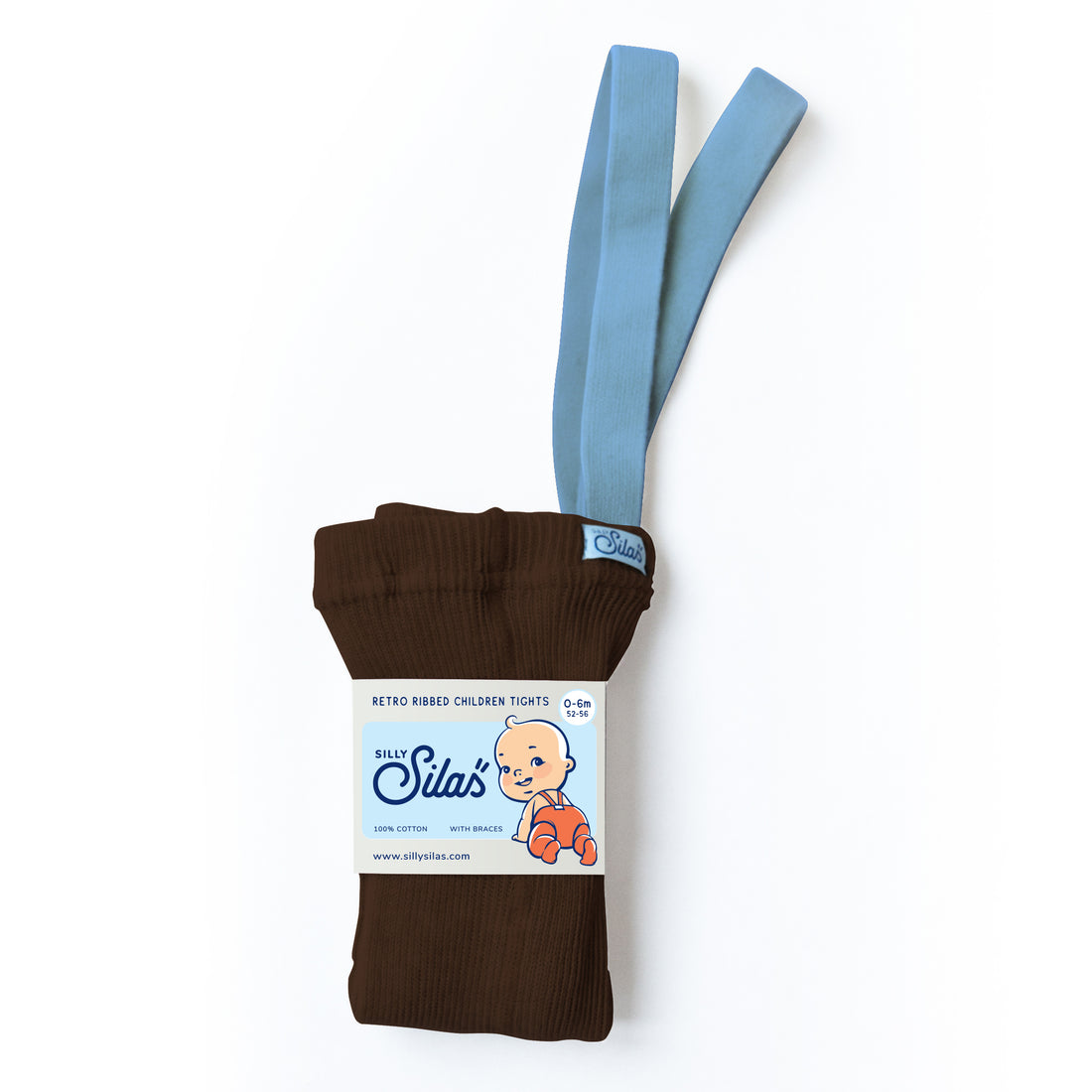 Silly Silas Brown/Blue Footed Cotton Tights