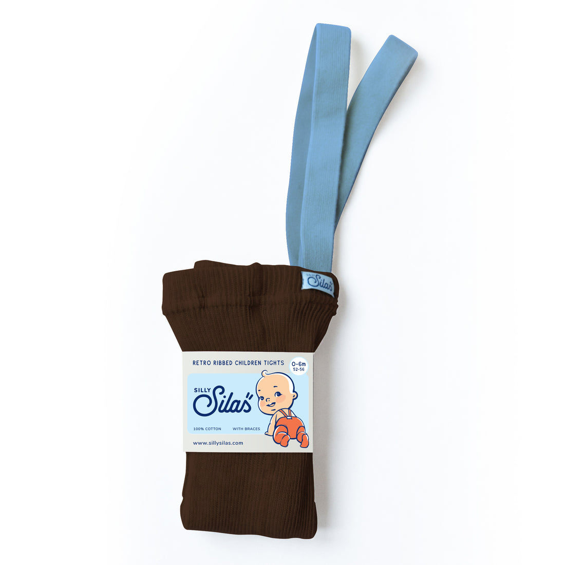 Silly Silas Brown/Blue Footed Cotton Tights