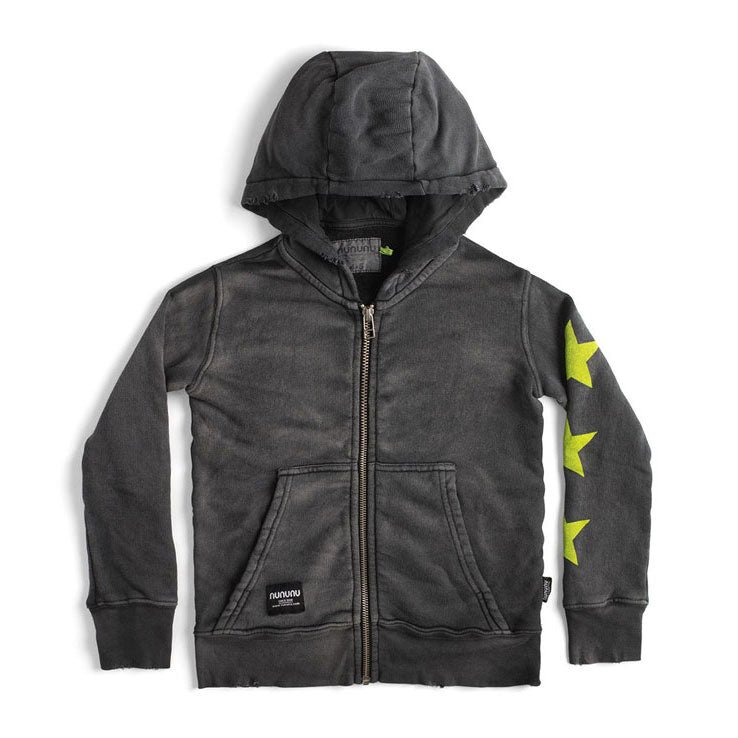 NUNUNU Brushed Black Brushed Zip Hoodie