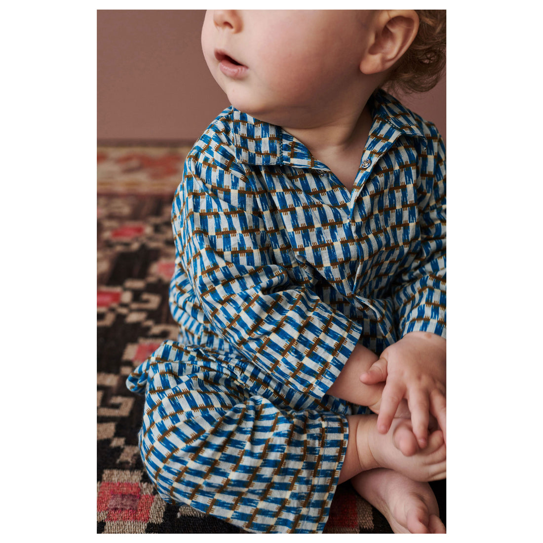 Caramel Blue Geo Print Burdock Shirt