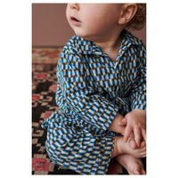 Caramel Blue Geo Print Burdock Shirt