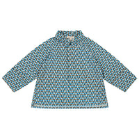 Caramel Blue Geo Print Burdock Shirt