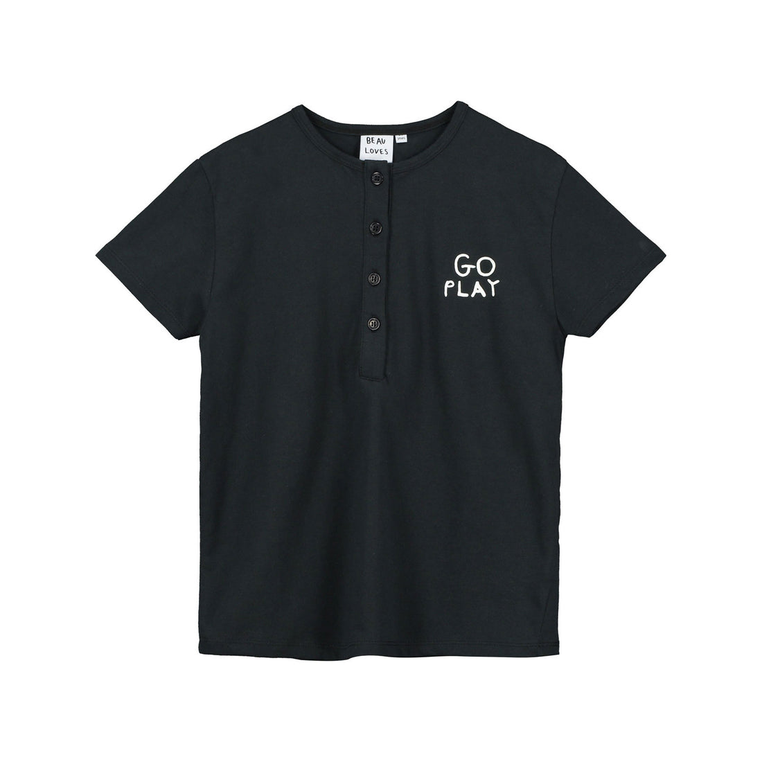 Beau Loves Black Go Play Button T-Shirt