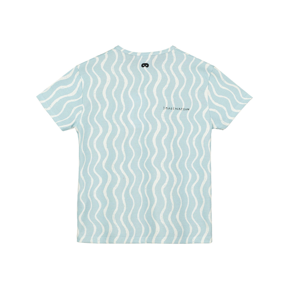Beau Loves Sky Blue Wiggle Print Button T-Shirt