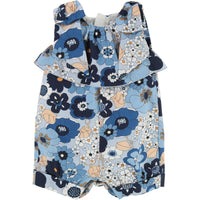 Chloe Marine Floral Knot Ties Romper