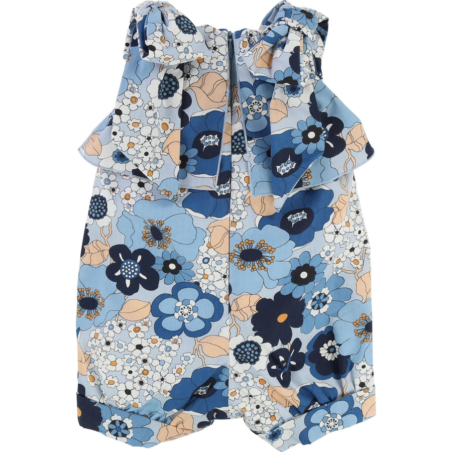 Chloe Marine Floral Knot Ties Romper