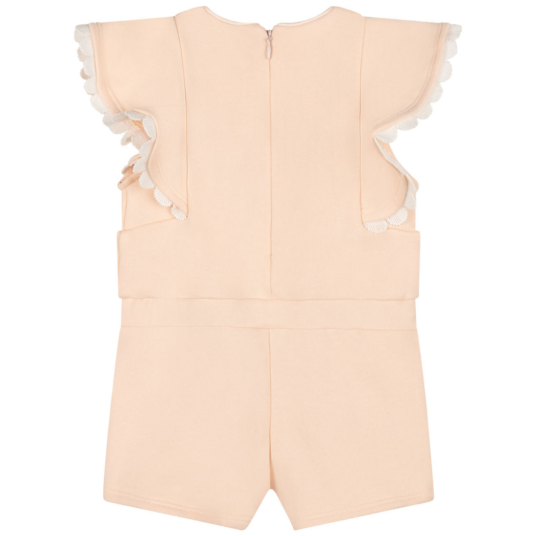 Chloe Peach Fleece Waisted Romper