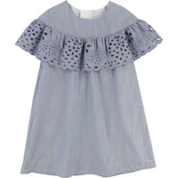 Chloe Denim Strawberry Embroidered Dress