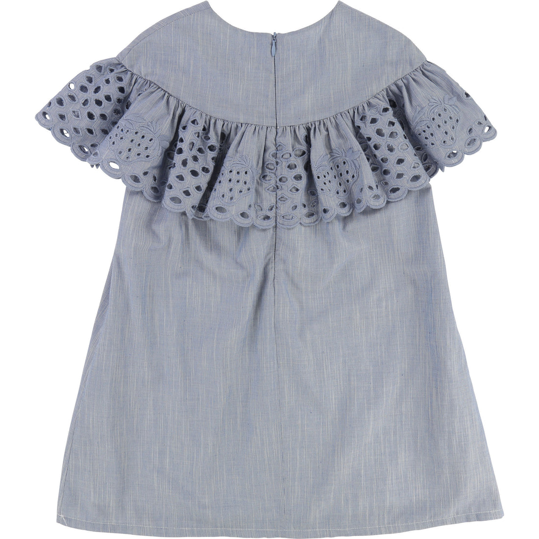 Chloe Denim Strawberry Embroidered Dress