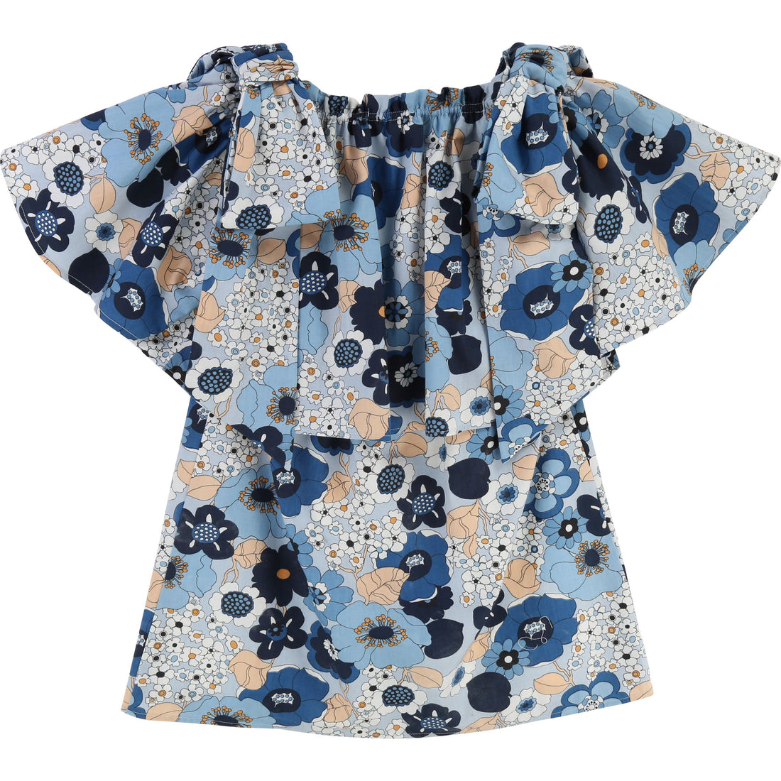 Chloe Marine Floral Knot Ties Dress