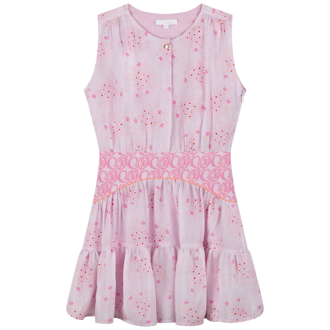 Chloe Hearty Floral Print Pleated Dress