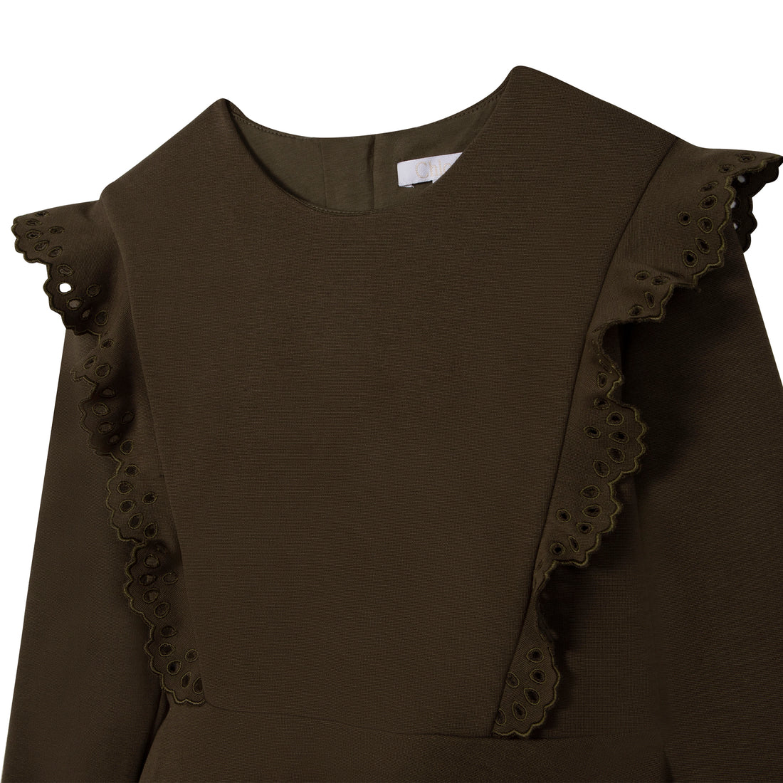 Chloe Dark Green Milano Flounce Dress