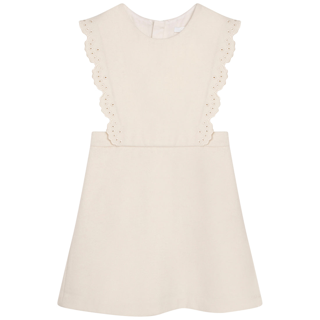 Chloe Ivory Scallop Cut Sleeveless Dress