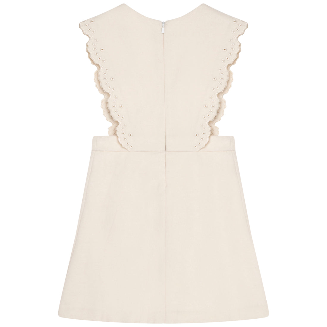 Chloe Ivory Scallop Cut Sleeveless Dress