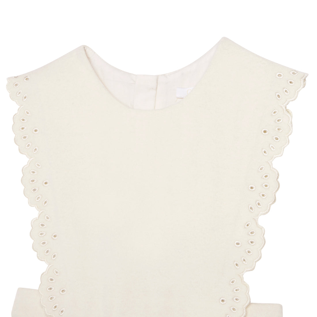 Chloe Ivory Scallop Cut Sleeveless Dress