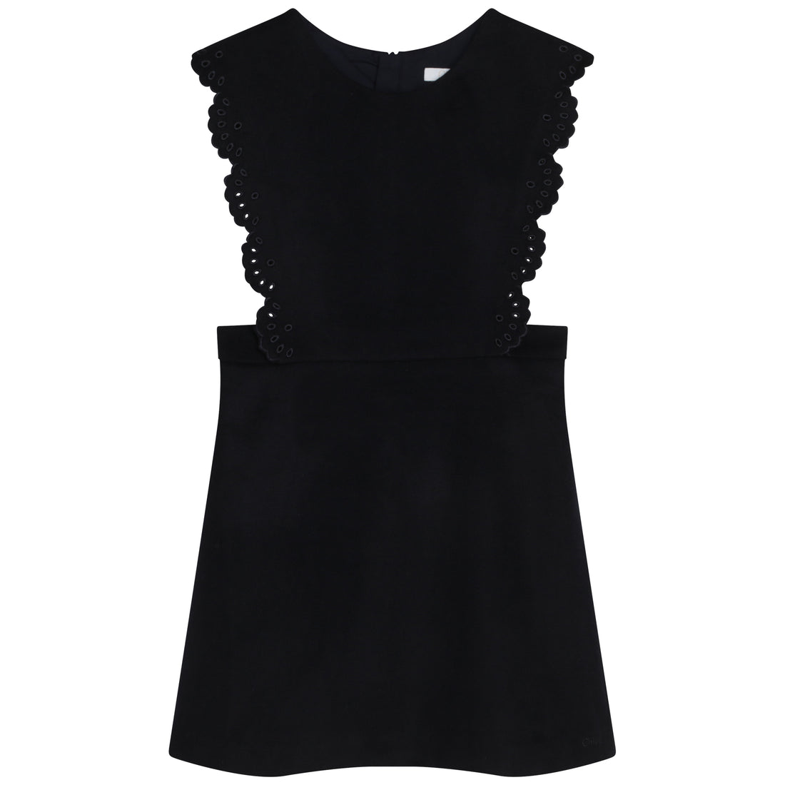 Chloe Navy Scallop Cut Sleeveless Dress