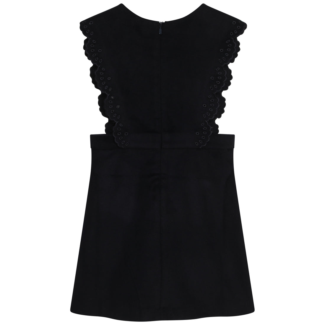 Chloe Navy Scallop Cut Sleeveless Dress