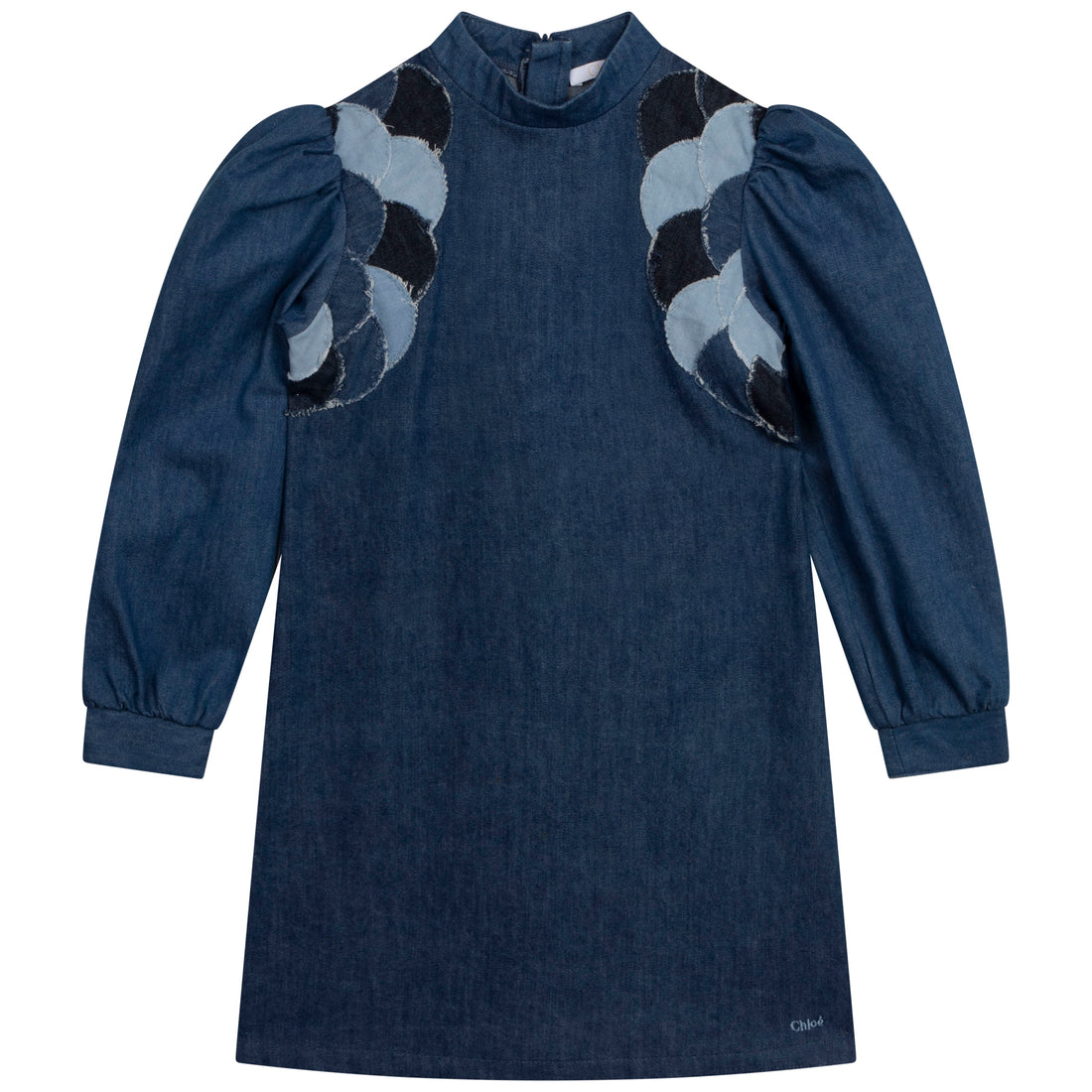 Chloe Denim Blue Scallop Denim Dress