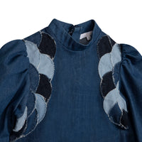 Chloe Denim Blue Scallop Denim Dress