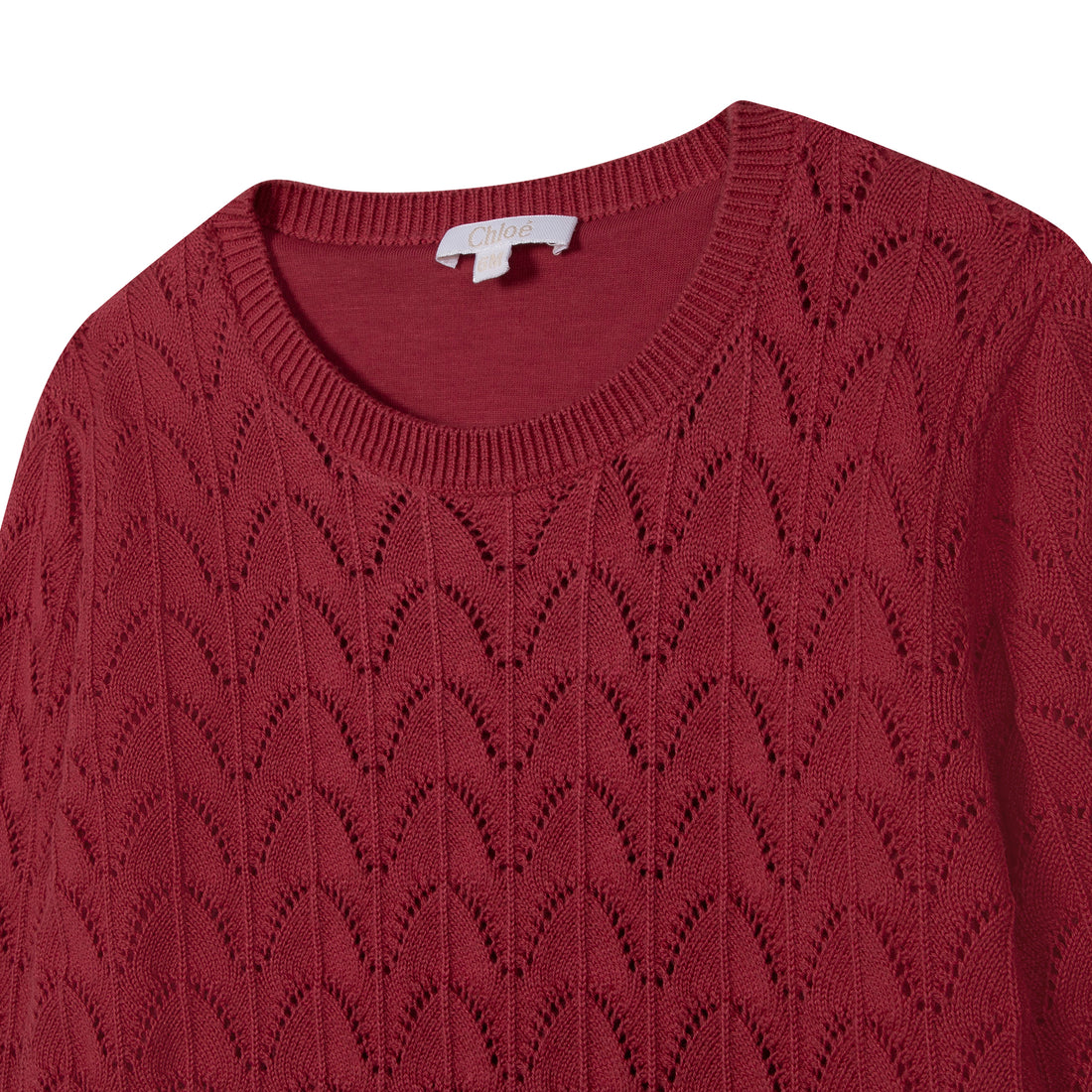 Chloe Pink Scallop Stitch Knit Dress