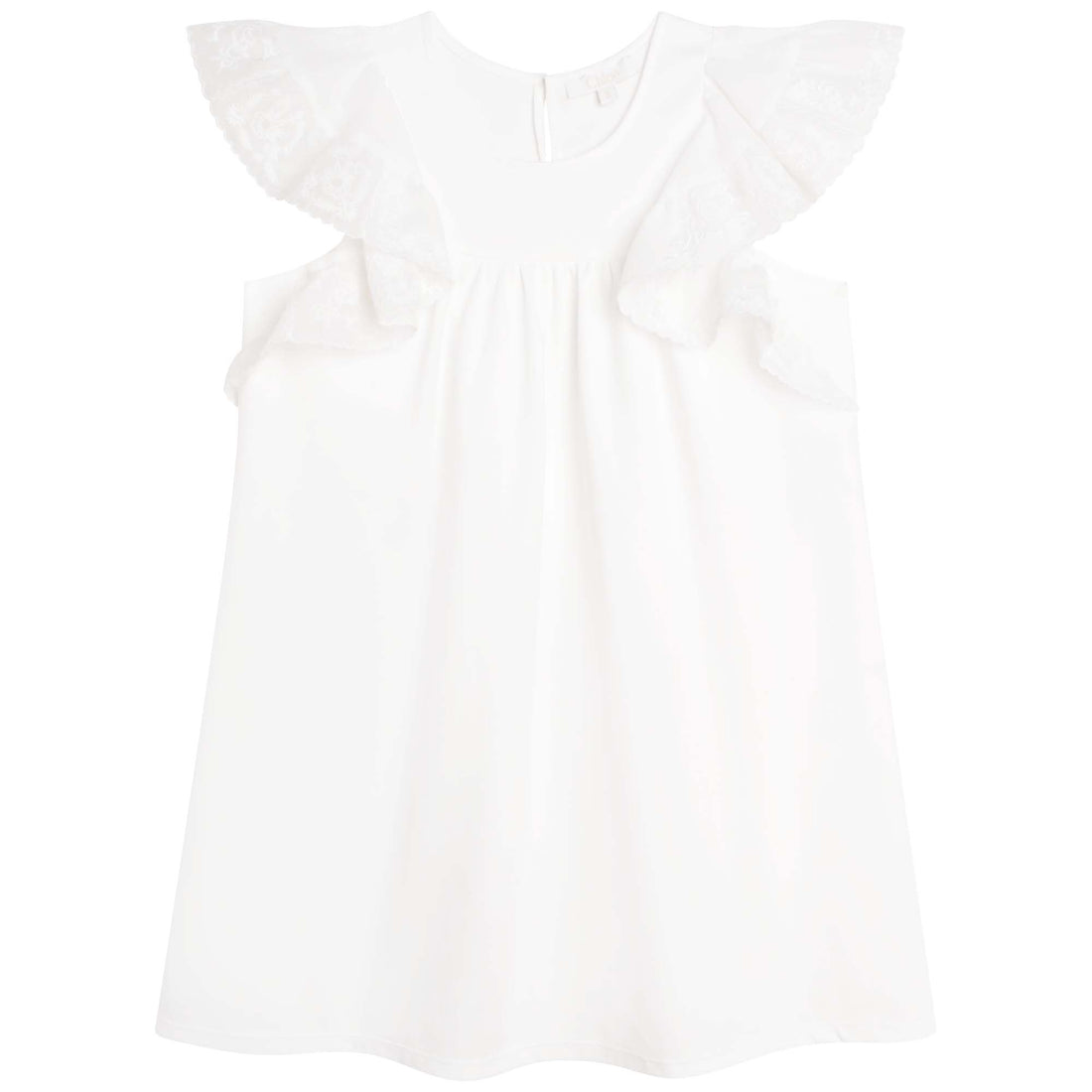 Chloe Offwhite Ruffle Sleeve Dress