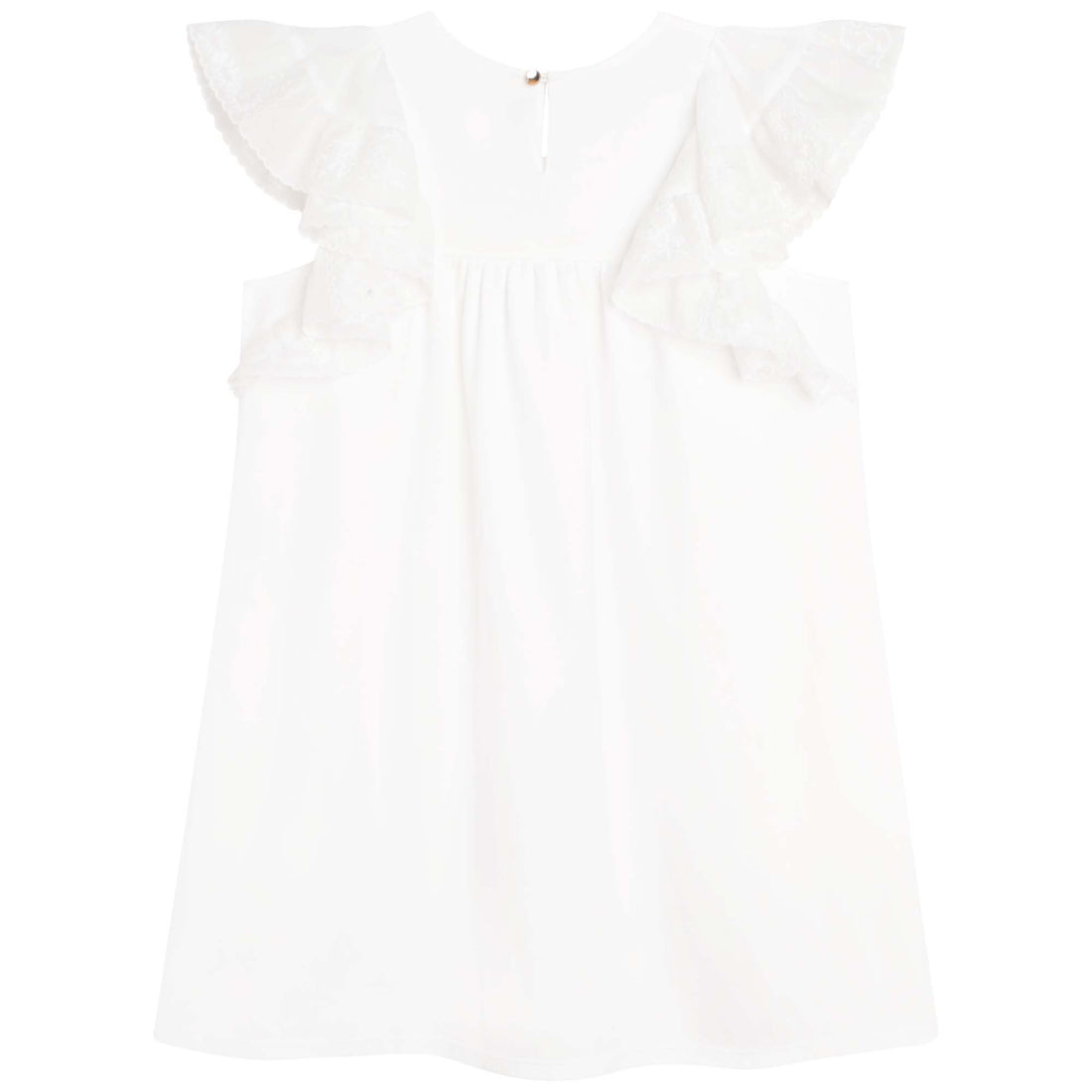 Chloe Offwhite Ruffle Sleeve Dress