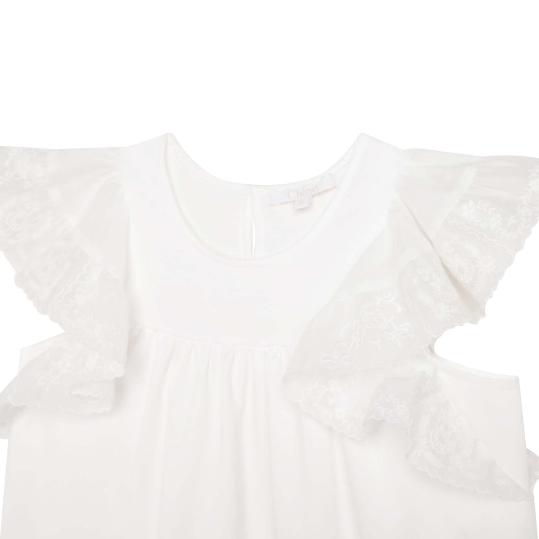 Chloe Offwhite Ruffle Sleeve Dress