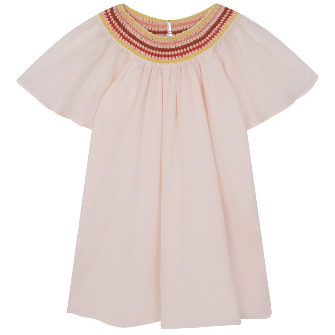 Chloe Pink Short Sleeved Collar Detailed Dress