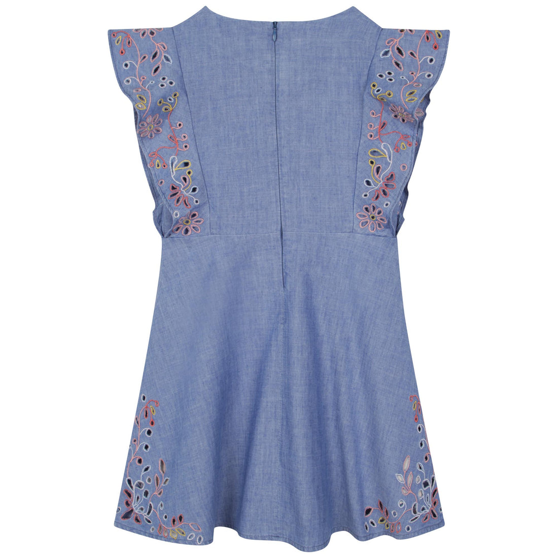Chloe Denim Embroidered Dress – Ladida