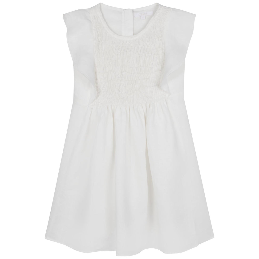 Chloe Ivory Smocked Sleeveless Dress