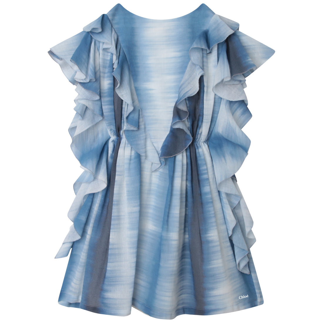 Chloe Blue  White Tie Dye Dress