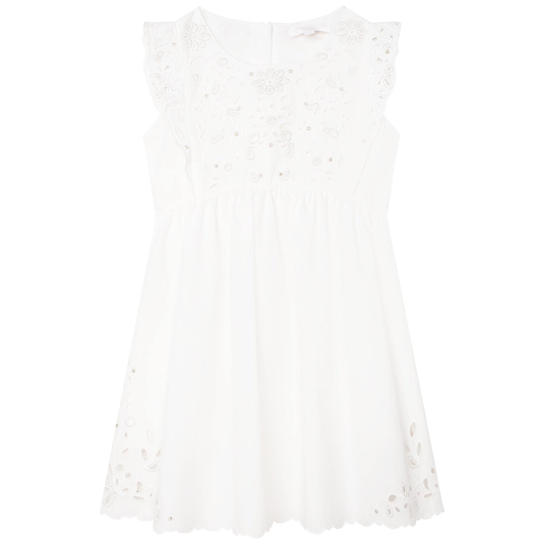 Chloe Offwhite Eyelet Dress