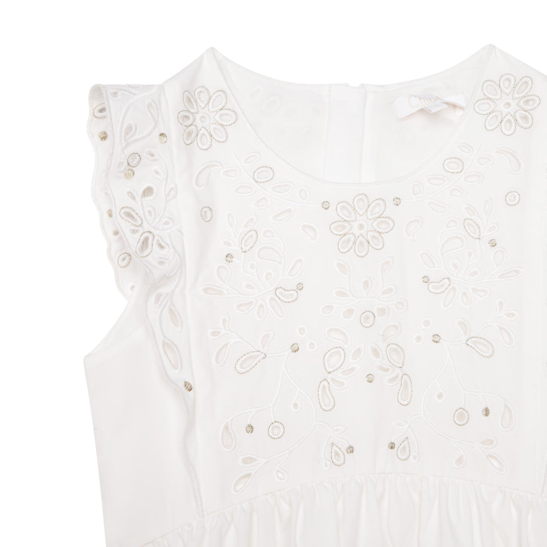 Chloe Offwhite Eyelet Dress