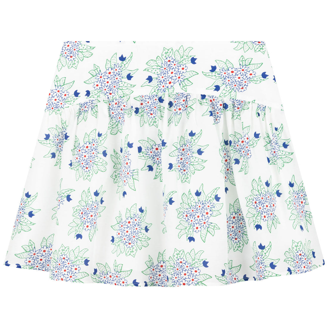 Chloe Blue/Green Floral Silk Skirt