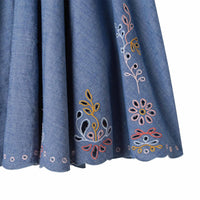 Chloe Denim Embroidered Skirt