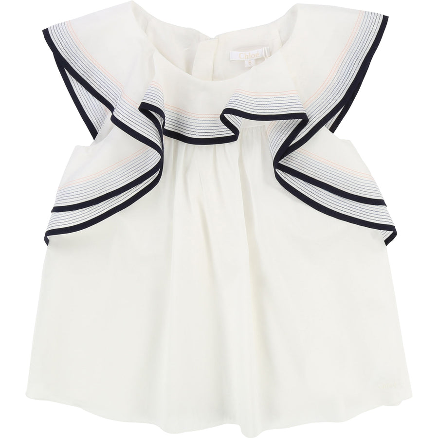 Chloe Off White Chloe Ruffle Blouse