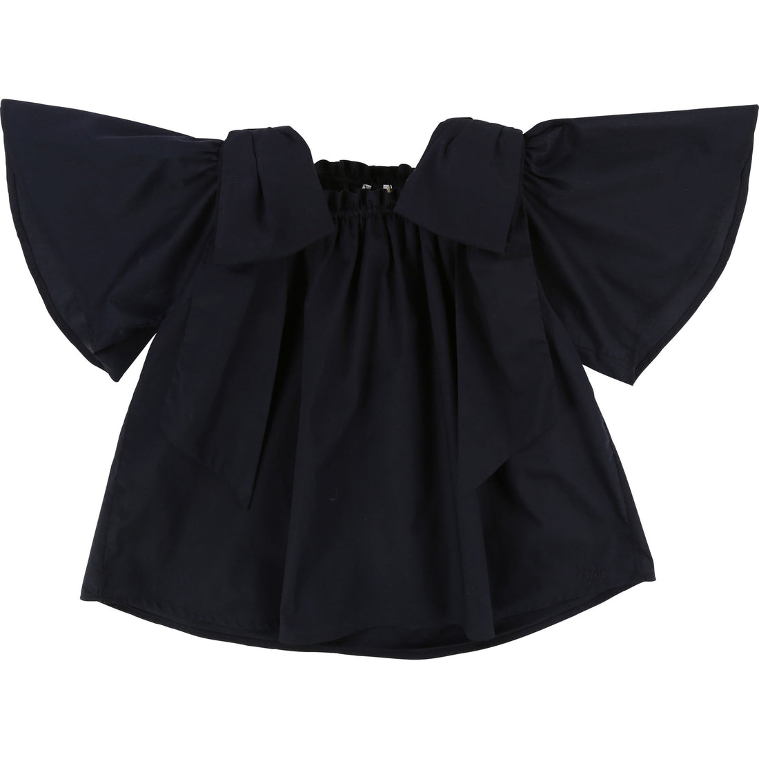 Chloe Navy Shoulder Ties Blouse