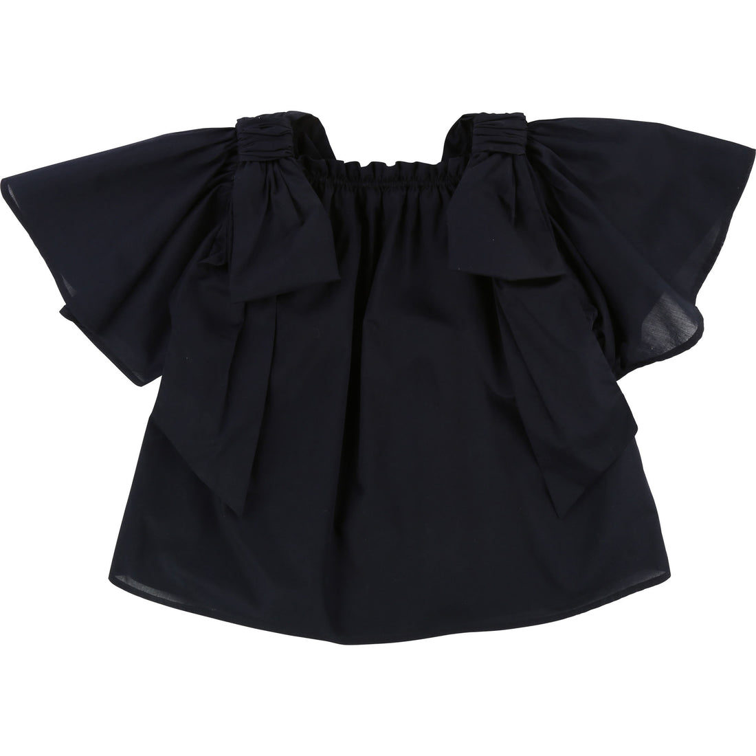 Chloe Navy Shoulder Ties Blouse
