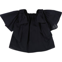 Chloe Navy Shoulder Ties Blouse