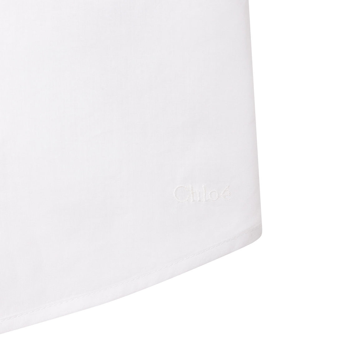 Chloe Off White Percale Topstitch Blouse