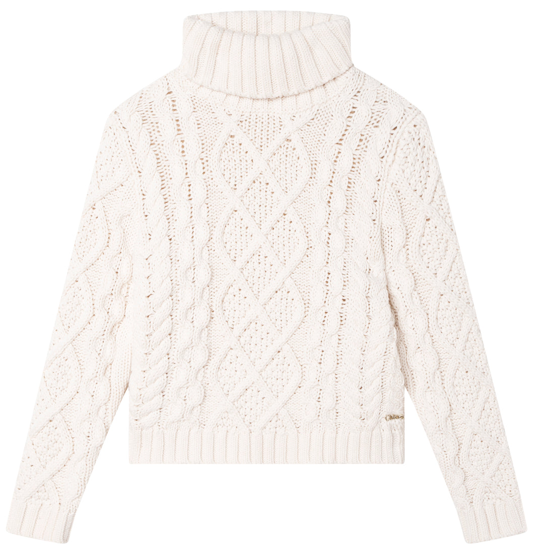 Chloe Ivory Knitted Turtleneck Sweater