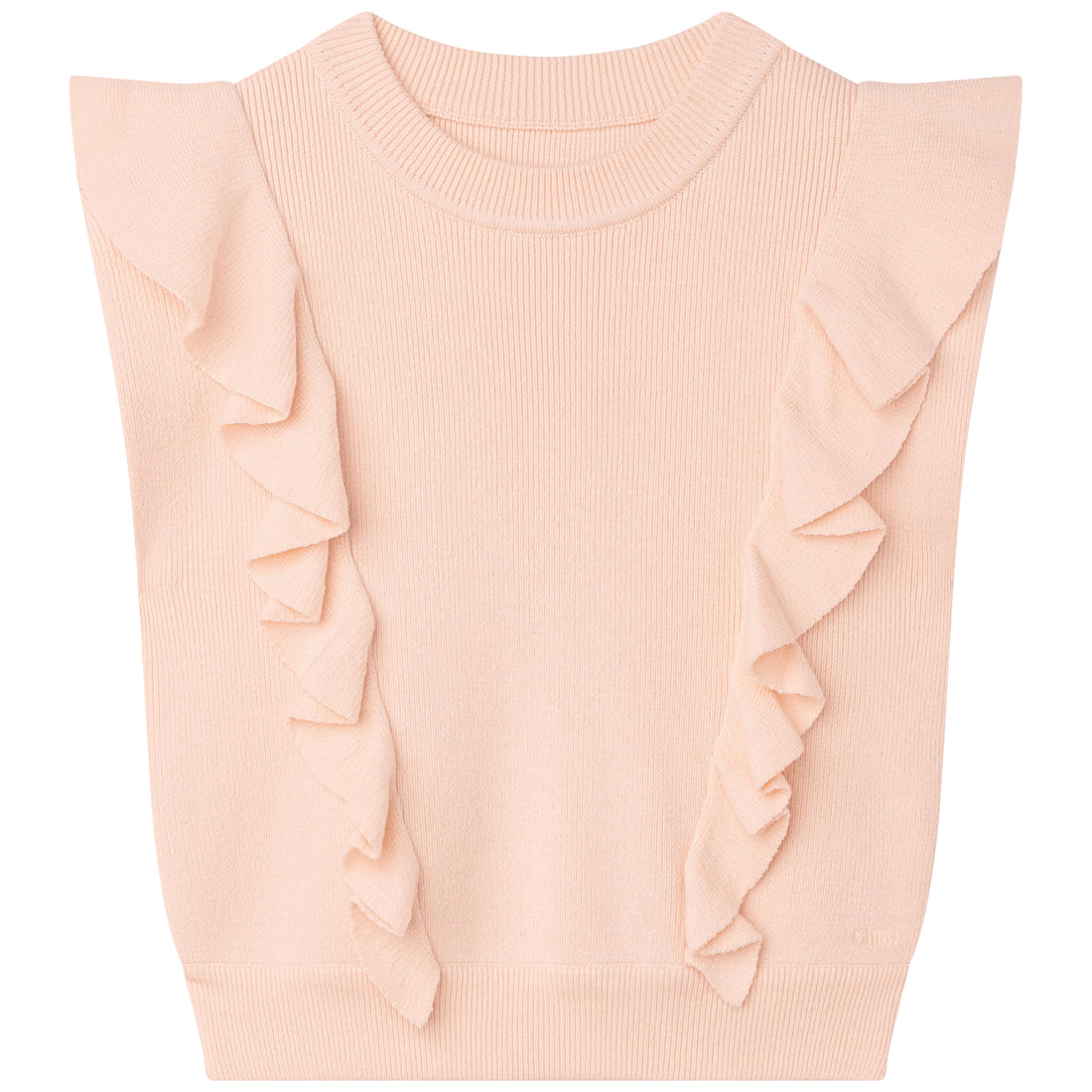 Chloe Pink Knitted Flounce Vest