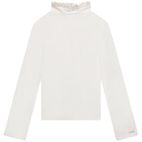 Chloe Off White Thin Mock Neck Tee