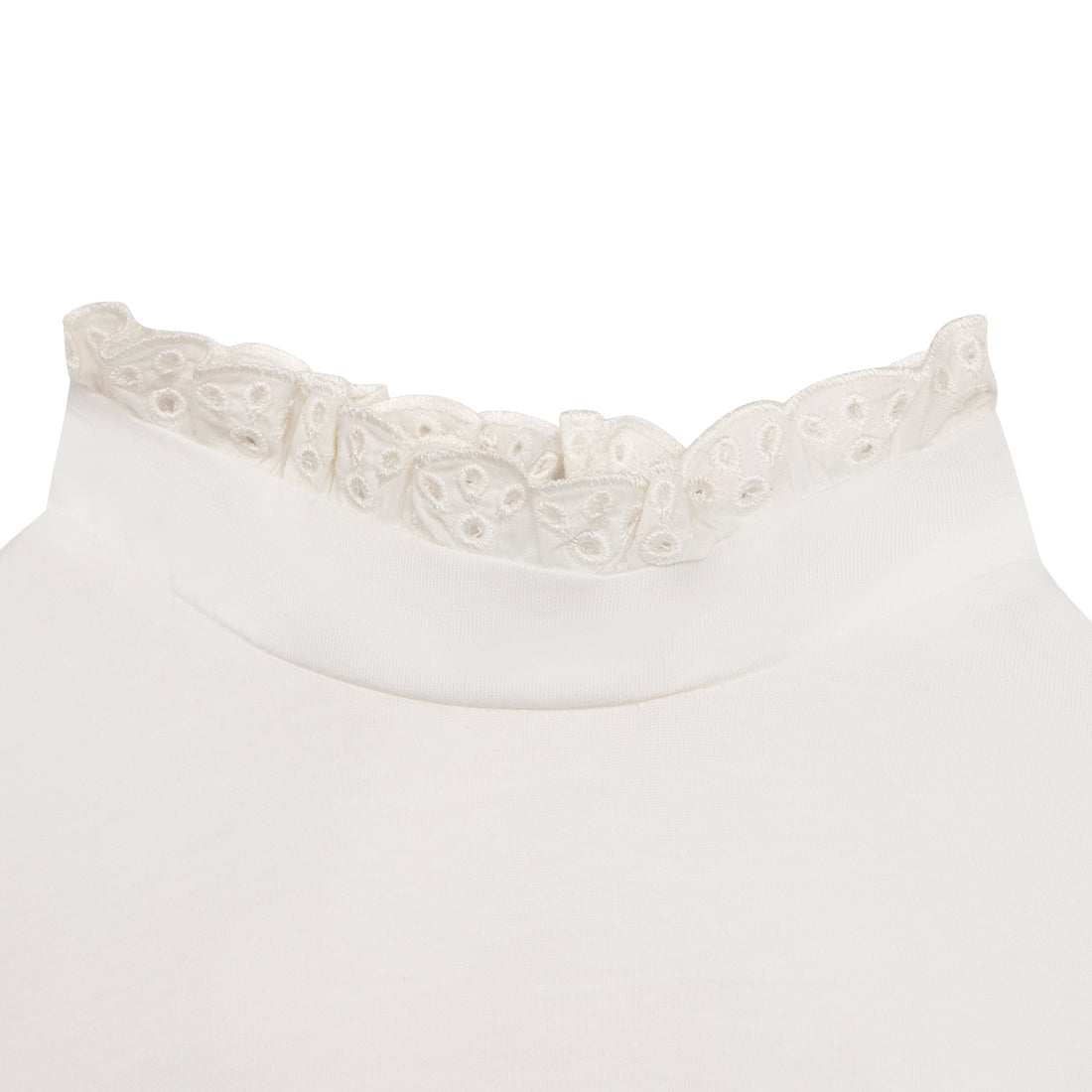 Chloe Off White Thin Mock Neck Tee