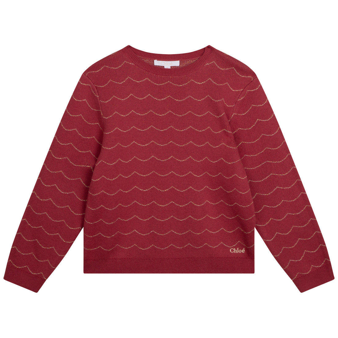 Chloe Pink Scallops Embroidered Sweater