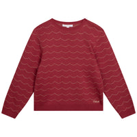 Chloe Pink Scallops Embroidered Sweater