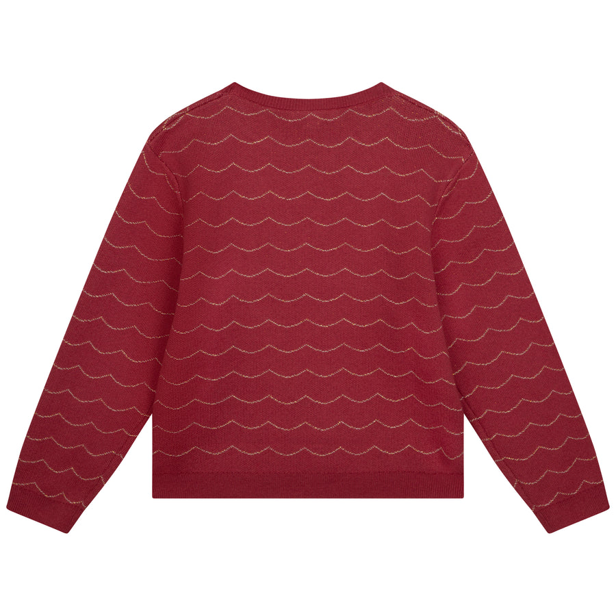 Chloe Pink Scallops Embroidered Sweater